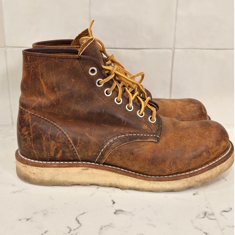 Red Wing Heritage 9111 Round Toe Boots Copper Rough & Tough Leather USA 5.5